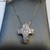  14k yellow gold natural diamond cross necklace
